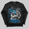 Jordan 4 Retro Military Blue DopeSkill Long Sleeve T-Shirt Drip Season Graphic Streetwear - Black