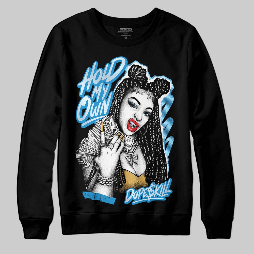 Jordan 4 Denim “Worn Blue” DopeSkill Sweatshirt New H.M.O Graphic Streetwear - Black