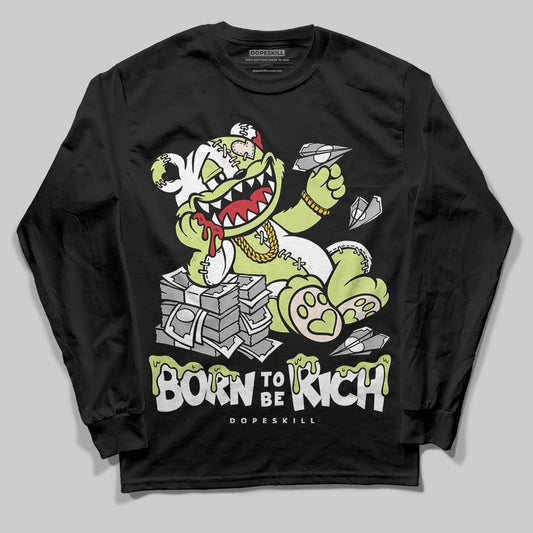 Jordan 5 “Luminous Green” DopeSkill Long Sleeve T-Shirt Born To Be Rich Graphic Streetwear - Black