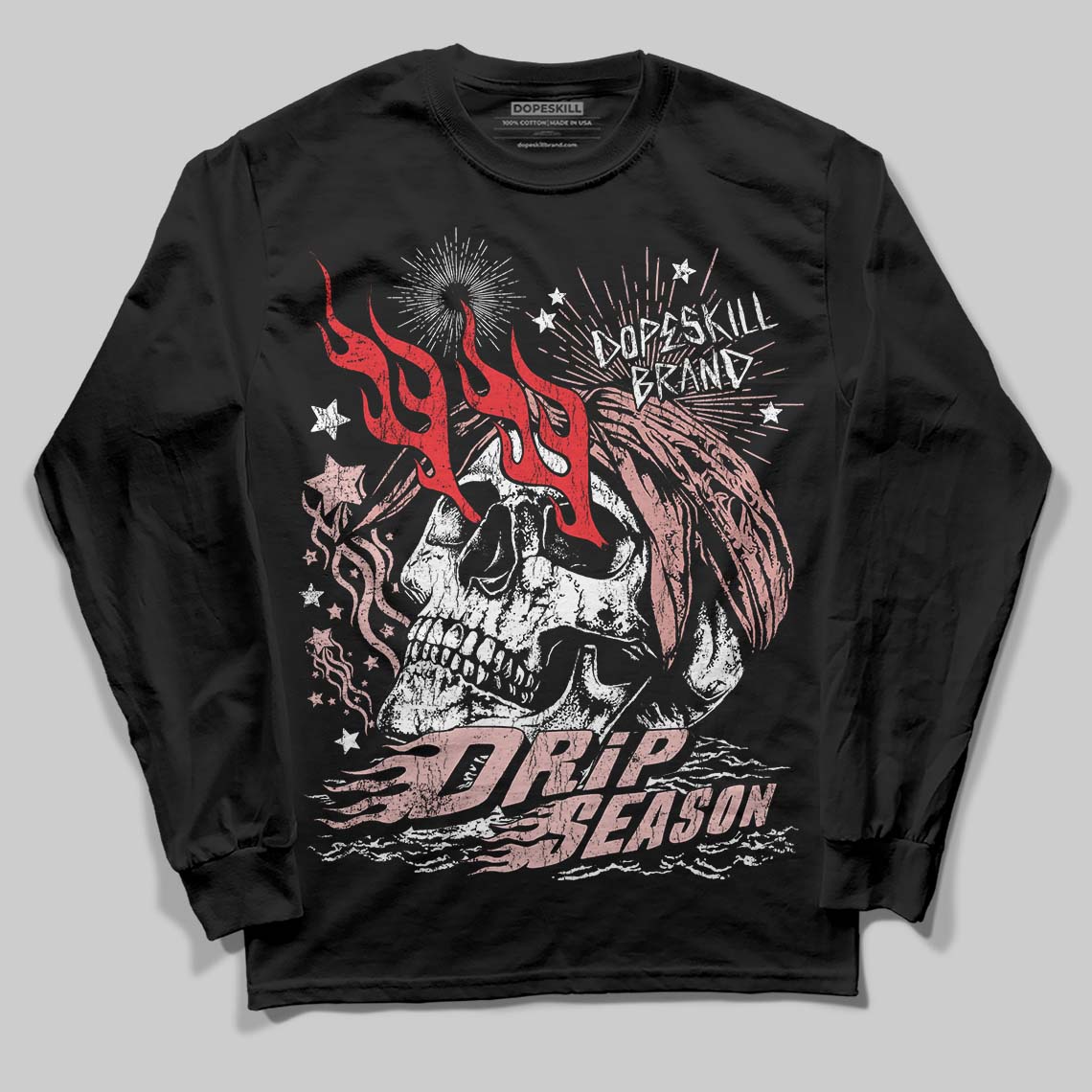 Jordan 40 “Dusty Rose” DopeSkill Long Sleeve T-Shirt Drip Season Graphic Streetwear - Black