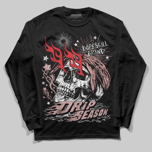 Jordan 40 “Dusty Rose” DopeSkill Long Sleeve T-Shirt Drip Season Graphic Streetwear - Black