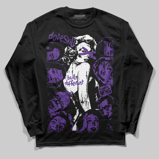 PURPLE Sneakers DopeSkill Long Sleeve T-Shirt Built Different Graphic Streetwear - Black