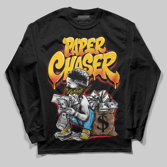 Yellow Sneakers DopeSkill Long Sleeve T-Shirt Paper Chaser Boy Graphic Streetwear - Black