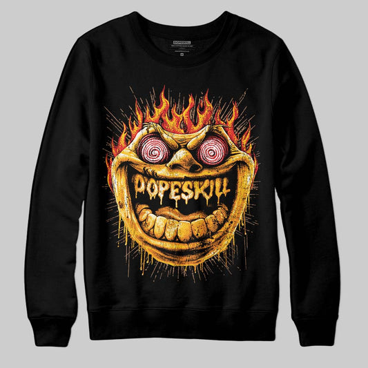 Yellow Sneakers DopeSkill Sweatshirt Hellfire Graphic Streetwear - Black