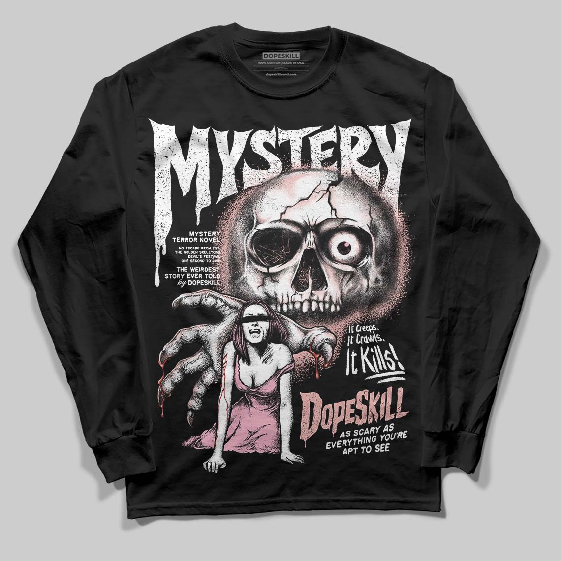 Jordan 1 Low OG “Rust Pink” DopeSkill Long Sleeve T-Shirt Mystery Ghostly Grasp Graphic Streetwear  Black