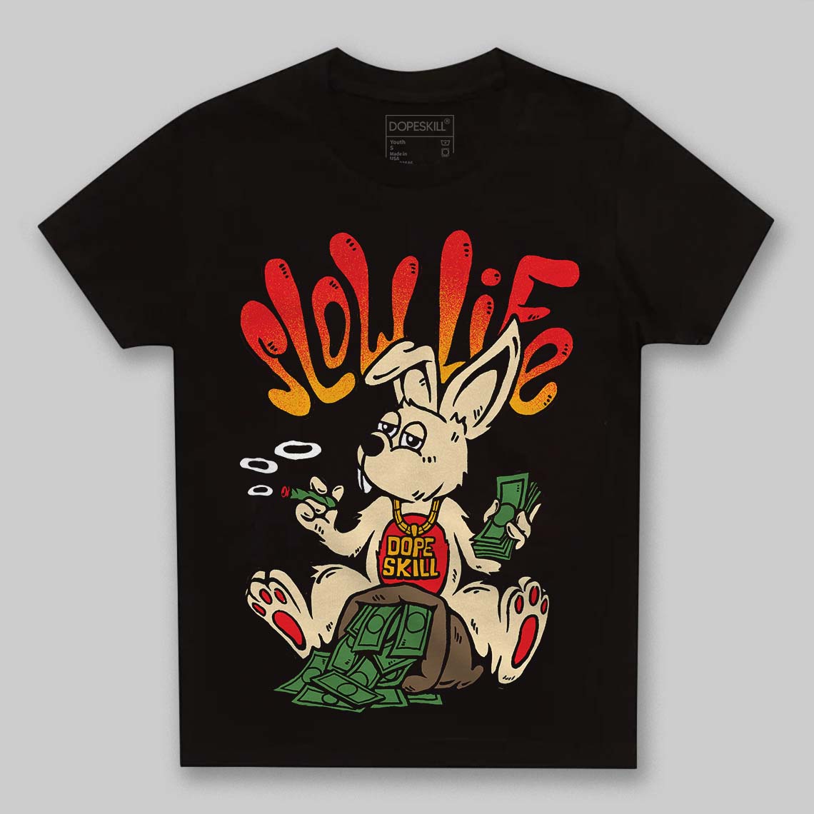 Red Sneakers DopeSkill Toddler Kids T-shirt Slow Life Graphic Streetwear - Black