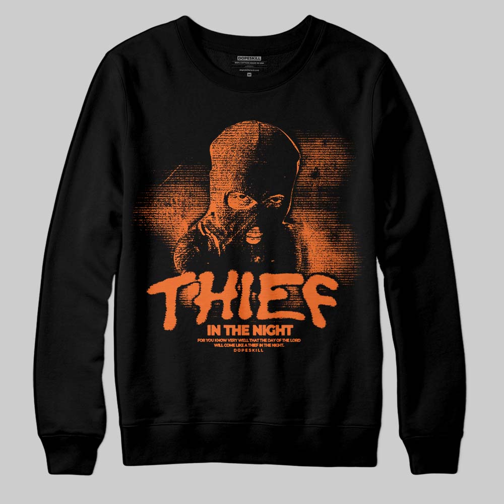Orange, Black and White Sneakers DopeSkill Sweatshirt Thief In The Night Graphic Streetwear - Black