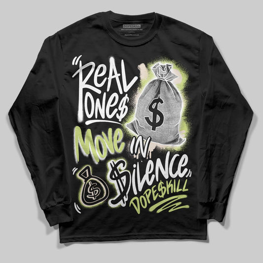 Jordan 5 “Luminous Green” DopeSkill Long Sleeve T-Shirt Real Ones Move In Silence Graphic Streetwear - Black