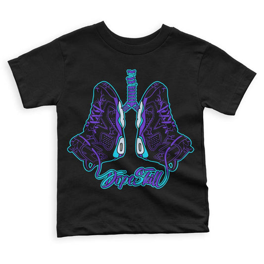 Jordan 6 "Aqua" DopeSkill Toddler Kids T-shirt Breathe Graphic Streetwear - Black