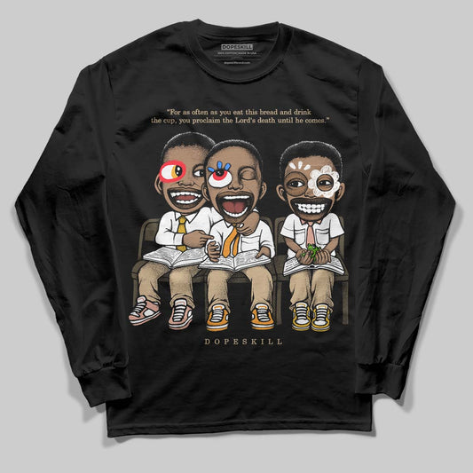 TAN Sneakers DopeSkill Long Sleeve T-Shirt First Sunday Graphic Streetwear - Black