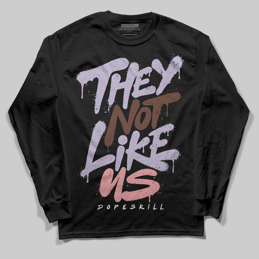 Harris Tweed x Dunk Low Denim Turquoise and Baroque Brown DopeSkill Long Sleeve T-Shirt They Not Like Us Graphic Streetwear - Black