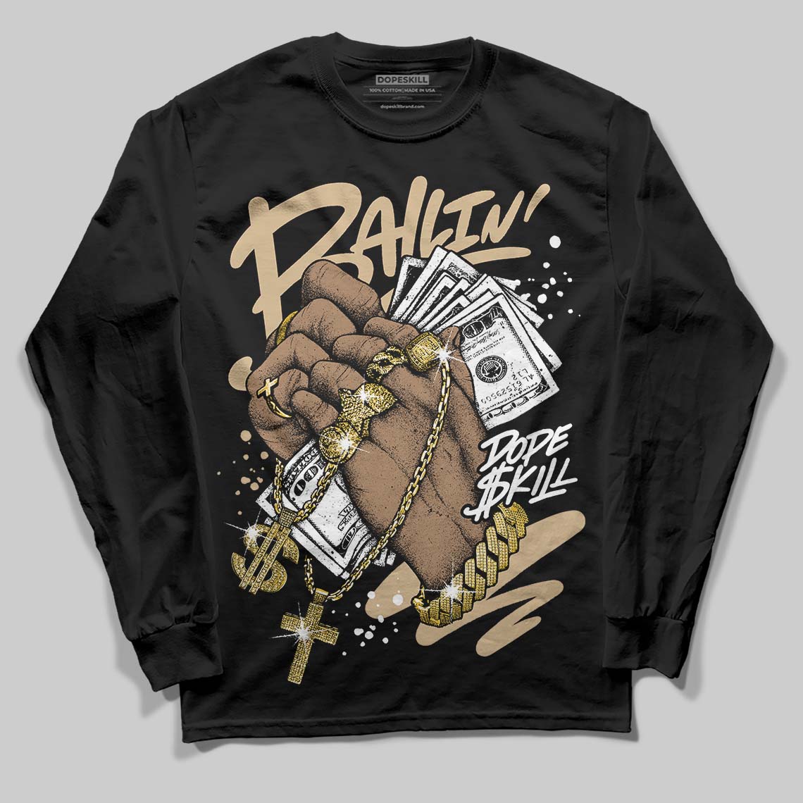 TAN Sneakers DopeSkill Long Sleeve T-Shirt Always Ballin' Graphic Streetwear - black