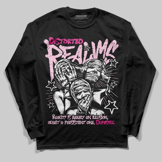 Dunk Low GS 'Triple Pink' DopeSkill Long Sleeve T-Shirt Distorted Realms Graphic Streetwear - Black