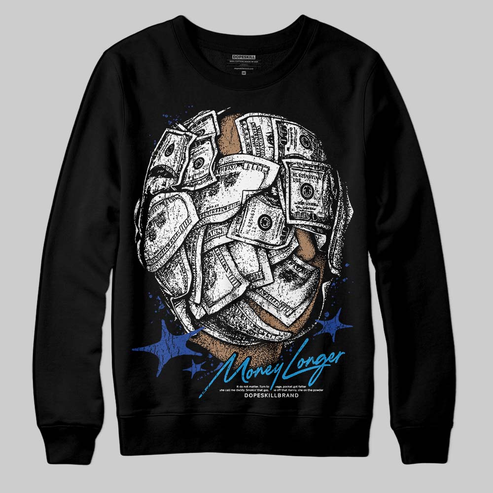 Royal Blue Sneakers DopeSkill Sweatshirt Money Longer Graphic Streetwear - Black