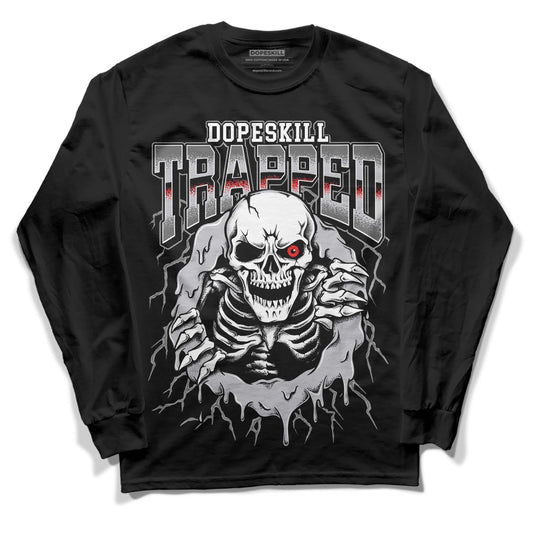 Grey Sneakers DopeSkill Long Sleeve T-Shirt Trapped Halloween Graphic Streetwear - Black