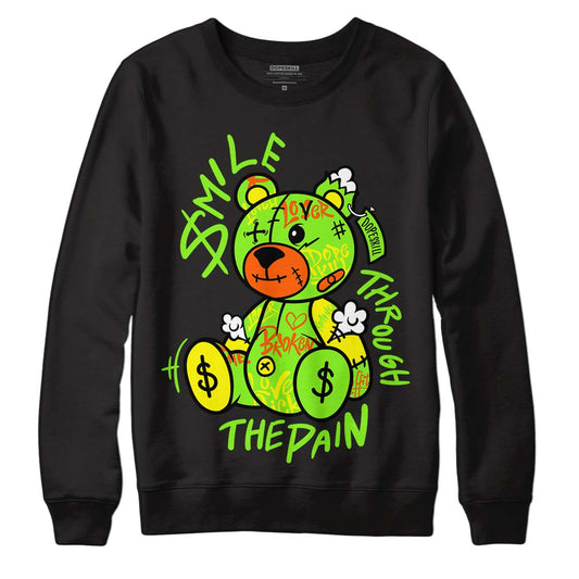 Neon Green Sneakers DopeSkill Sweatshirt Smile Through The Pain Graphic Streetwear