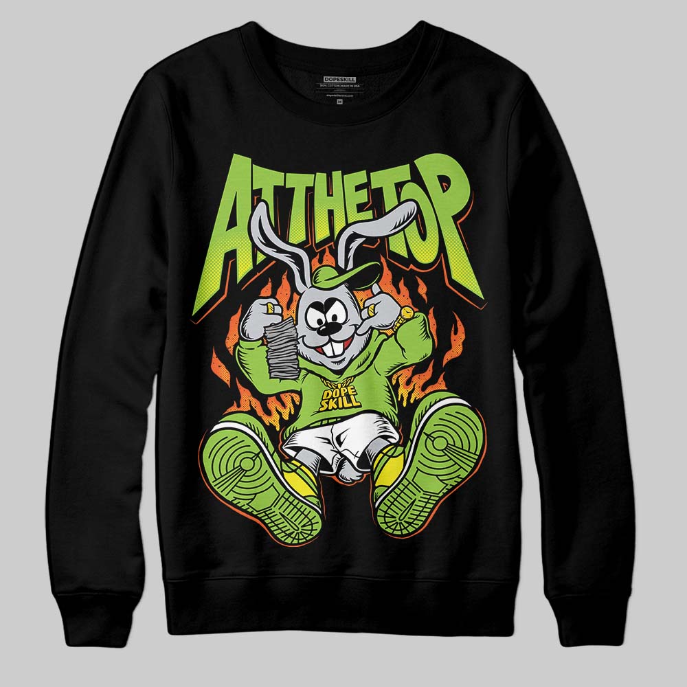 Neon Green Sneakers DopeSkill Sweatshirt At The Top Graphic Streetwear - Black