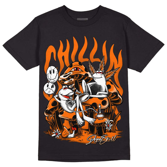 Orange, Black & White Sneakers DopeSkill T-Shirt Chillin Graphic Streetwear - Black