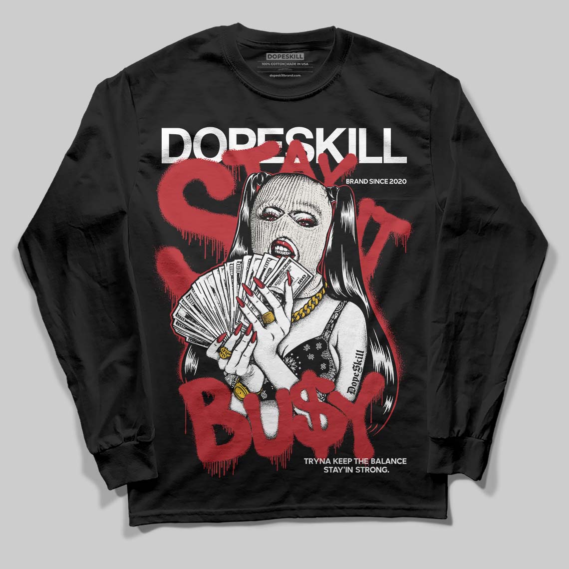 Nigel Sylvester x Jordan 1 Low OG “Nitro” DopeSkill Long Sleeve T-Shirt Stay It Busy Graphic Streetwear - Black