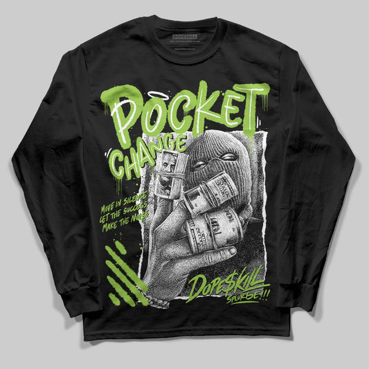 Neon Green Sneakers DopeSkill Long Sleeve T-Shirt Pocket Change Graphic Streetwear - Black