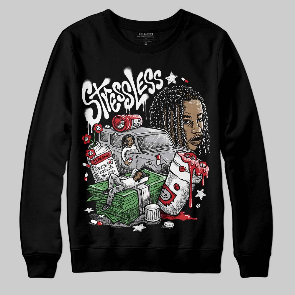 Jordan 4 OG “White Cement” DopeSkill Sweatshirt Stressless Graphic Streetwear - Black