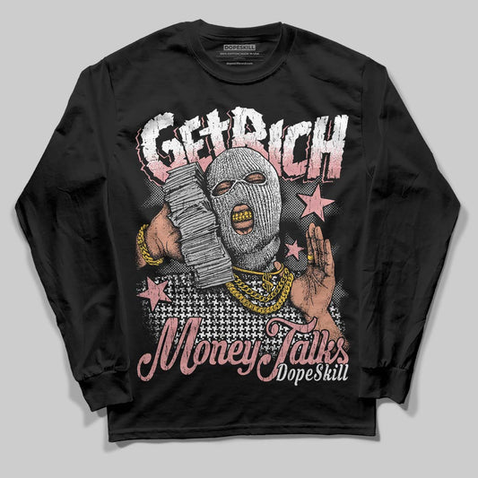 Harris Tweed x Wmns Dunk Low 'Black Phantom' DopeSkill Long Sleeve T-Shirt Get Rich Graphic Streetwear - Black