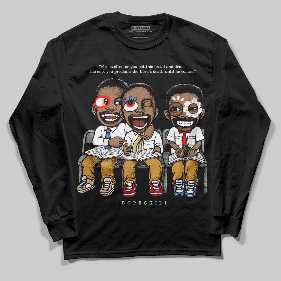 Jordan 11 "Gratitude" DopeSkill Long Sleeve T-Shirt First Sunday Graphic Streetwear - Black