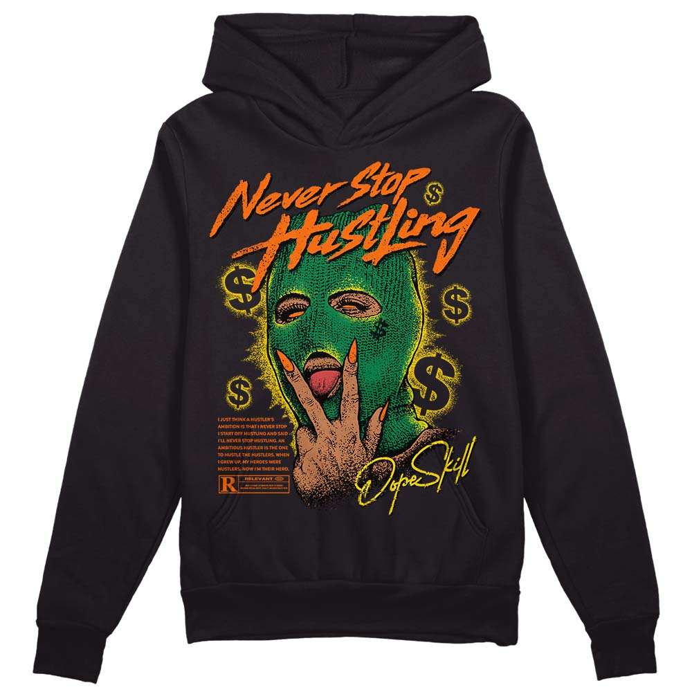 Green Sneakers DopeSkill Hoodie Sweatshirt Never Stop Hustling Graphic Streetwear - Black