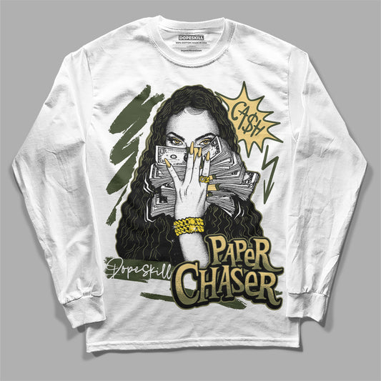 Jordan 4 Retro SE Craft Medium Olive DopeSkill Long Sleeve T-Shirt NPC Graphic Streetwear  - White