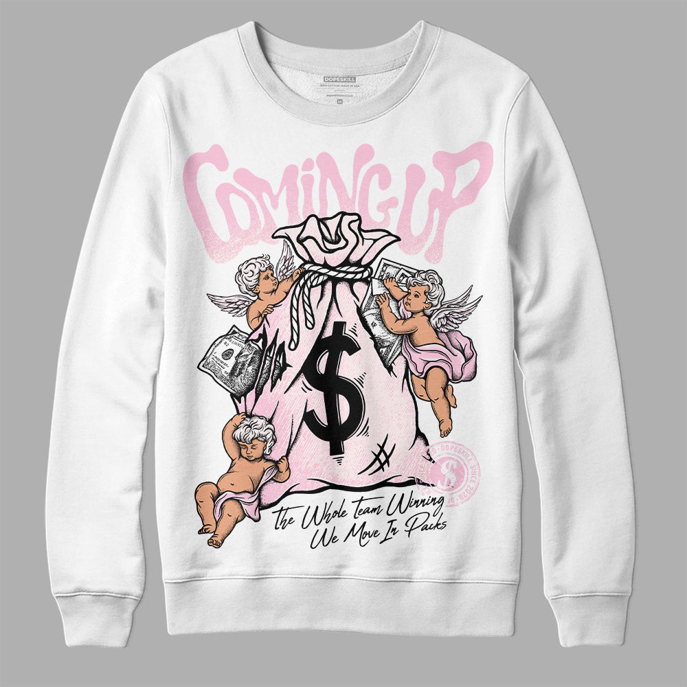 Dunk Low LX Pink Foam DopeSkill Sweatshirt Money Bag Coming Up Graphic Streetwear - White