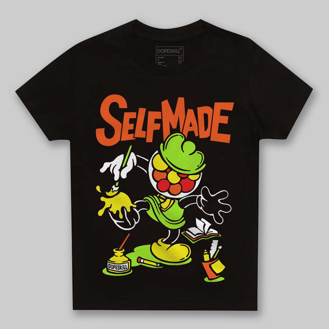 Neon Green Sneakers DopeSkill Toddler Kids T-shirt Self Made Graphic Streetwear - Black