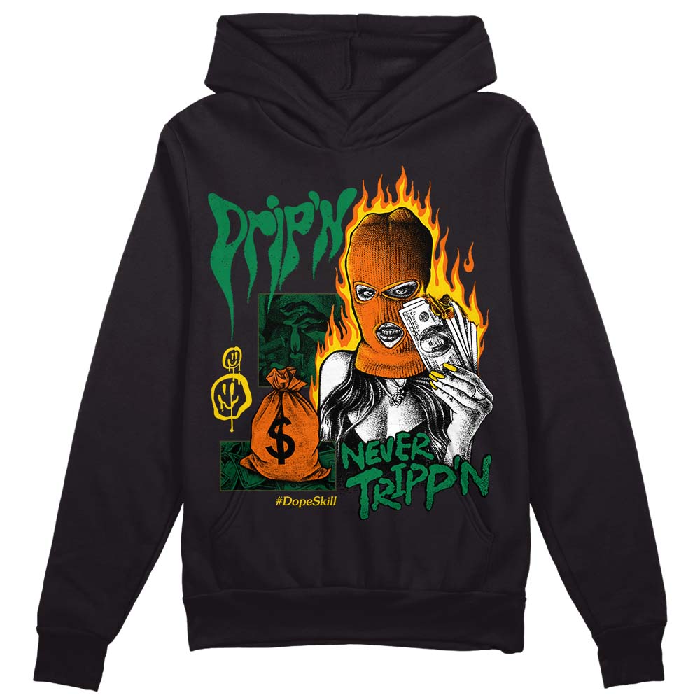 Green Sneakers DopeSkill Hoodie Sweatshirt Drip'n Never Tripp'n Graphic Streetwear - Black