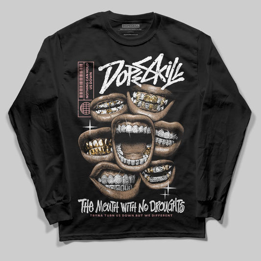 Harris Tweed x Wmns Dunk Low 'Black Phantom' DopeSkill Long Sleeve T-Shirt The Mouth With No Droughts Graphic Streetwear - Black
