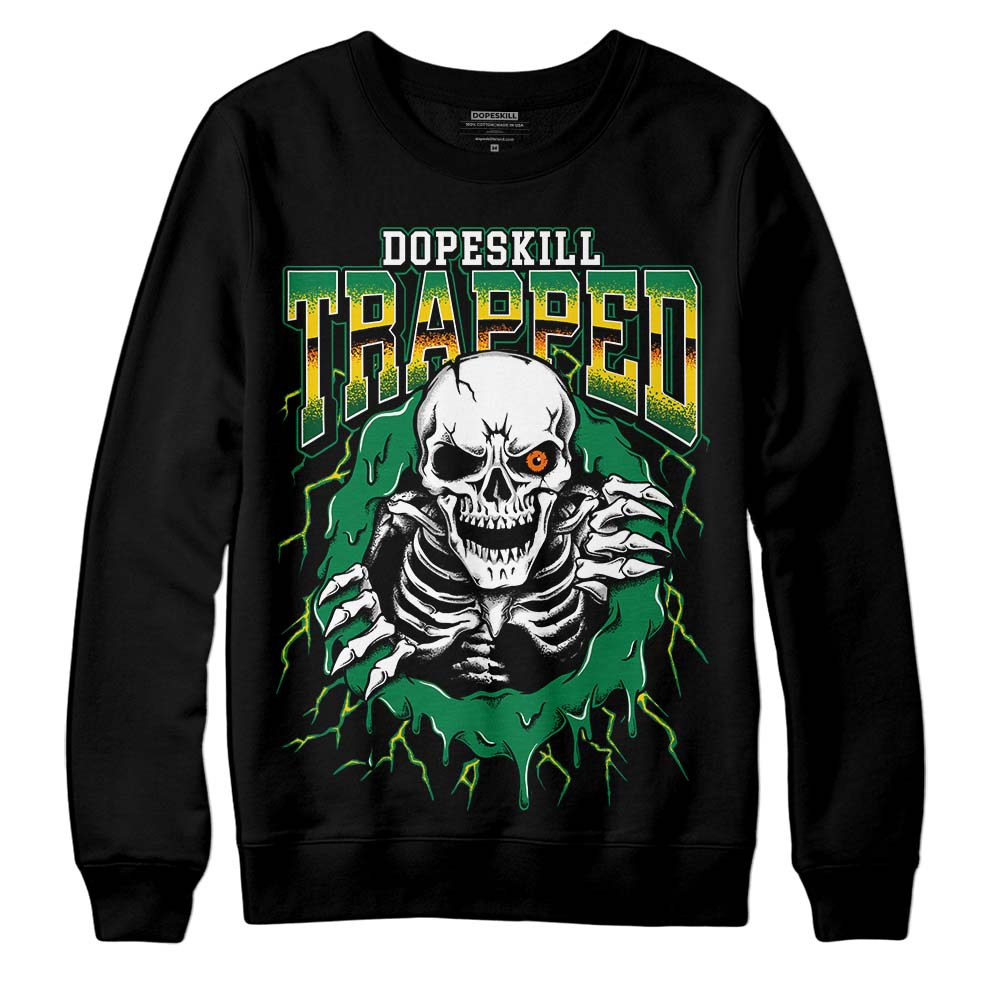 Green Sneakers DopeSkill Sweatshirt Trapped Halloween Graphic Streetwear - Black