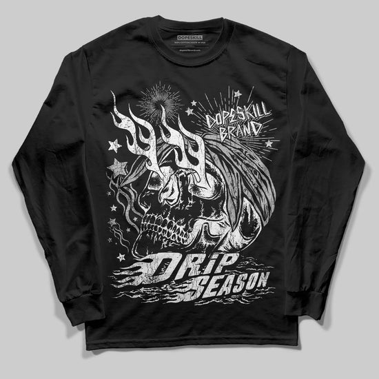 Dunk Low Panda White Black DopeSkill Long Sleeve T-Shirt Drip Season Graphic Streetwear - Black