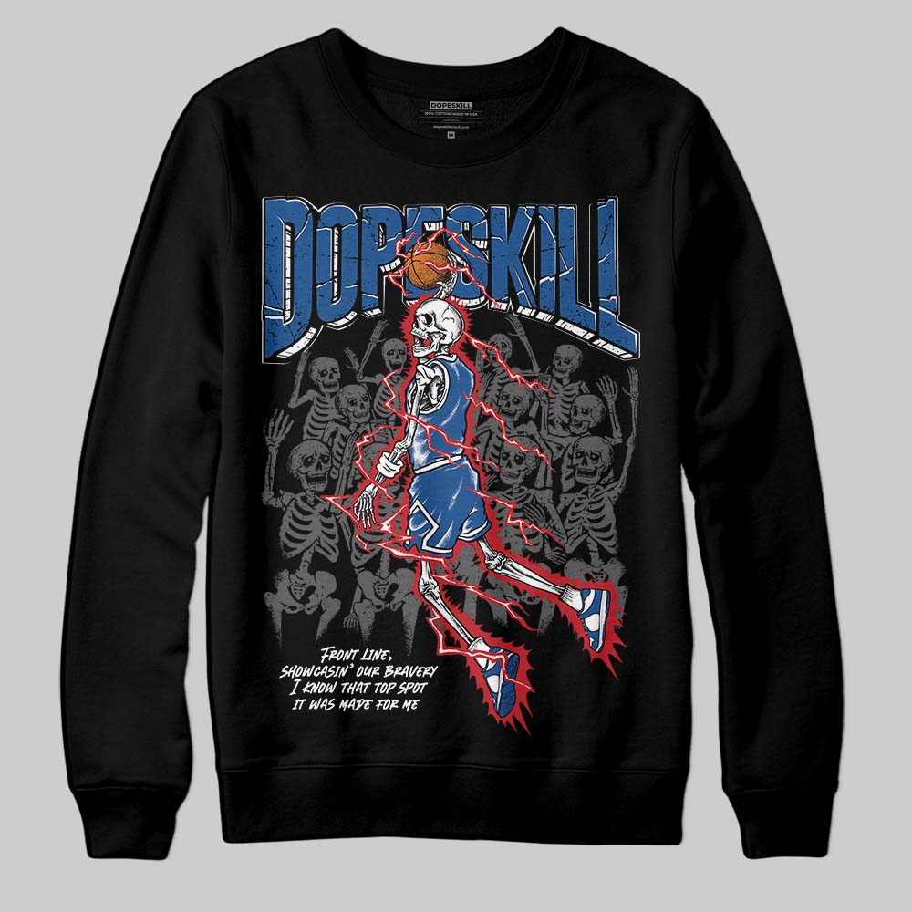Jordan 1 Low OG “Storm Blue” DopeSkill Sweatshirt Thunder Dunk Graphic Streetwear - black