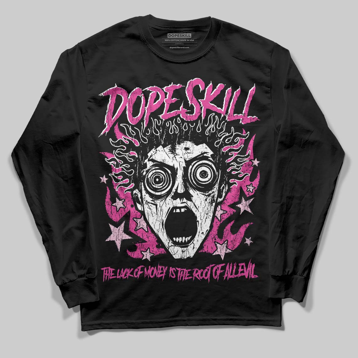 Pink Sneakers DopeSkill Long Sleeve T-Shirt Root of Evil Graphic Streetwear - black