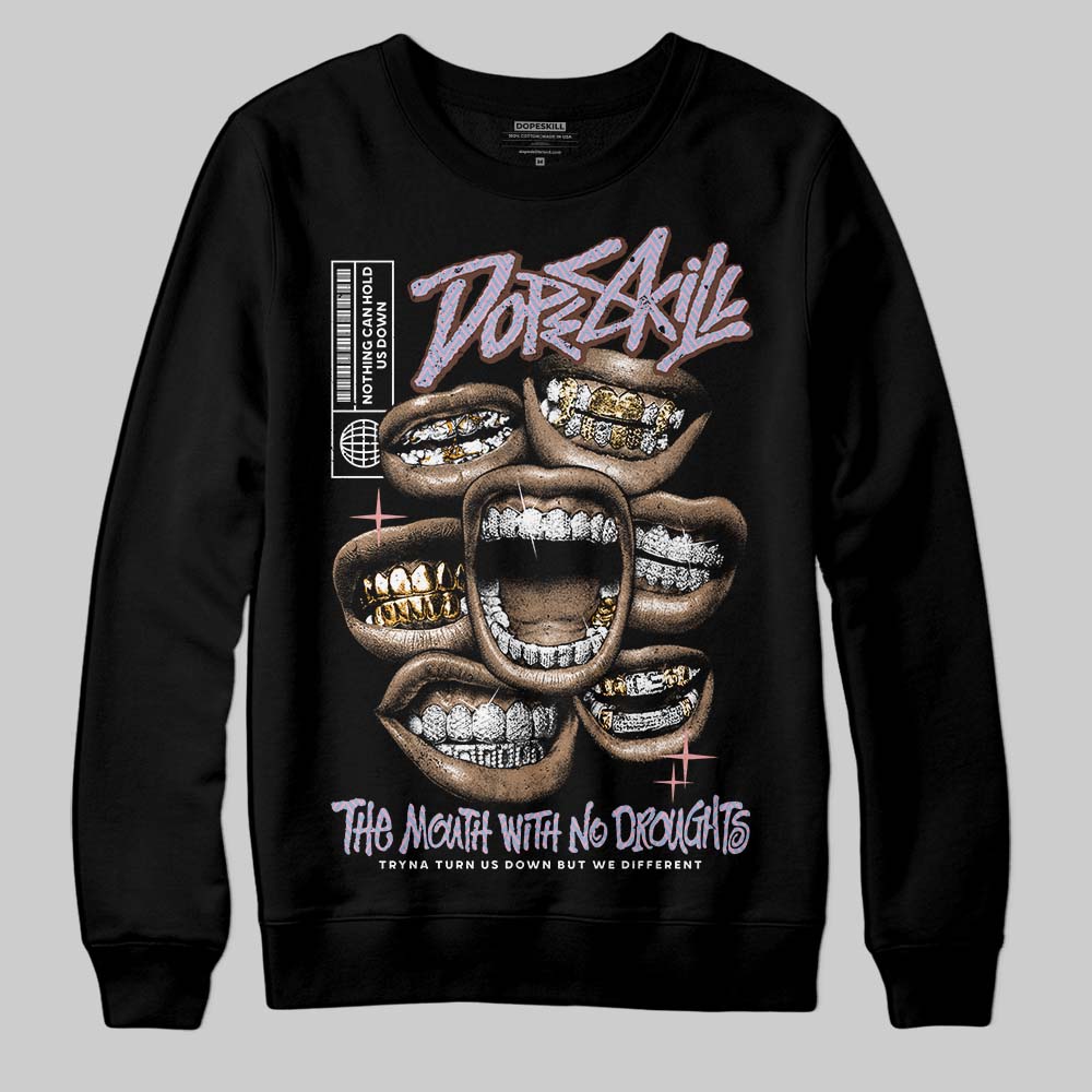 Harris Tweed x Dunk Low Denim Turquoise and Baroque Brown DopeSkill Sweatshirt The Mouth With No Droughts Graphic Streetwear - Black
