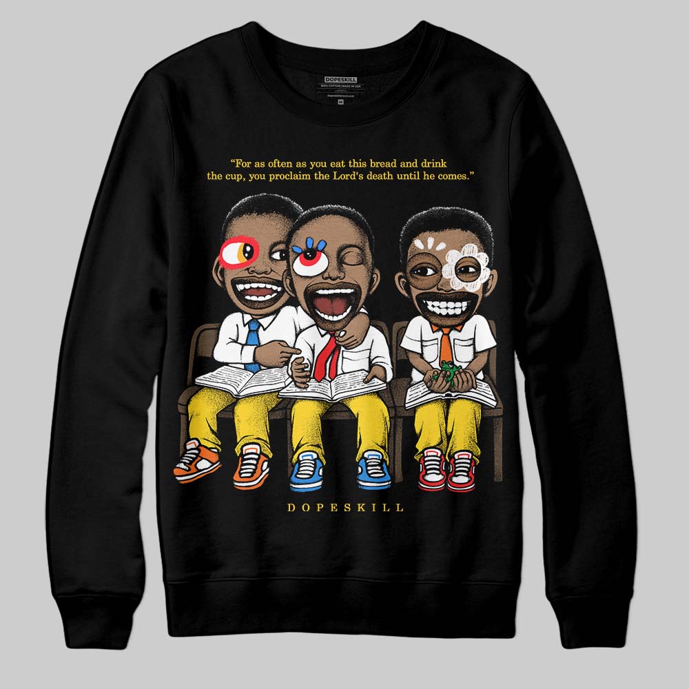 Jordan 4 Thunder DopeSkill Sweatshirt First Sunday Graphic Streetwear - Black