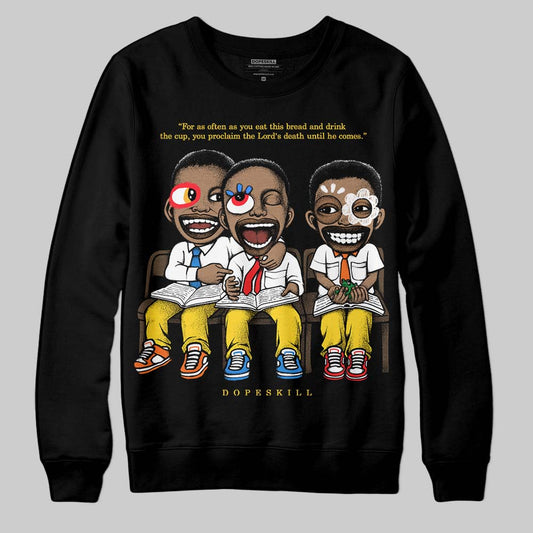 Jordan 4 Thunder DopeSkill Sweatshirt First Sunday Graphic Streetwear - Black