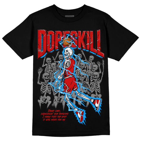 Jordan 1 Retro Low "Black Toe" DopeSkill T-Shirt Thunder Dunk Graphic Streetwear - Black