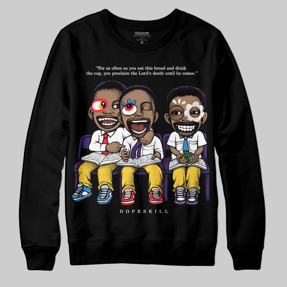 Jordan 12 “Field Purple” DopeSkill Sweatshirt First Sunday Graphic Streetwear - Black