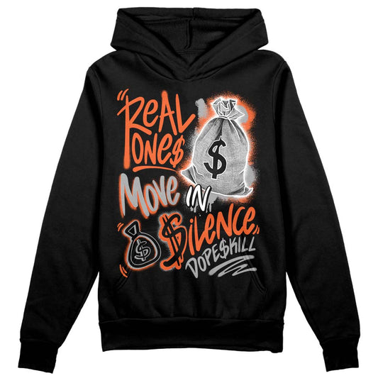 Jordan 3 Georgia Peach DopeSkill Hoodie Sweatshirt Real Ones Move In Silence Graphic Streetwear - Black