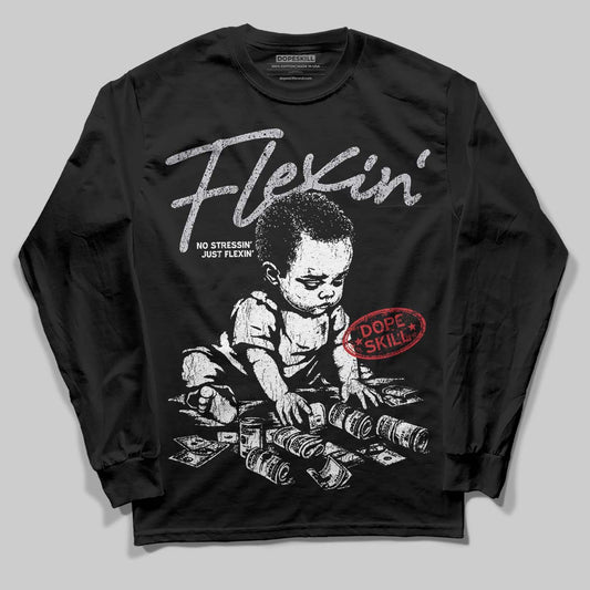 Jordan 4 OG “White Cement” DopeSkill Long Sleeve T-Shirt Flexin' Graphic Streetwear - Black