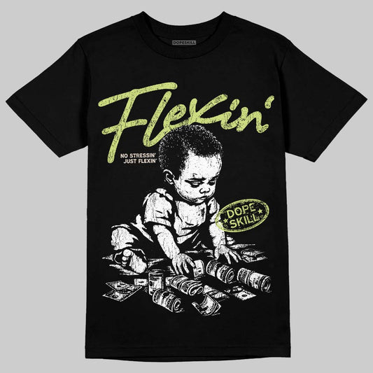 Jordan 5 “Luminous Green” DopeSkill T-Shirt Flexin' Graphic Streetwear - Black