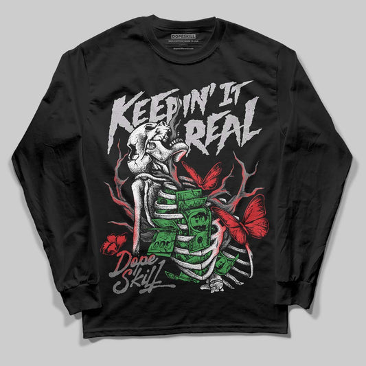 Grey Sneakers DopeSkill Long Sleeve T-Shirt Keepin' It Real Graphic Streetwear - Black