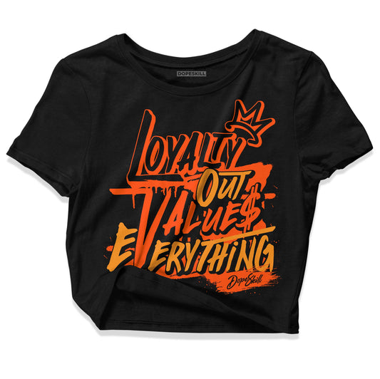 Jordan 12 Retro Brilliant Orange DopeSkill Women's Crop Top LOVE Graphic Streetwear - Black