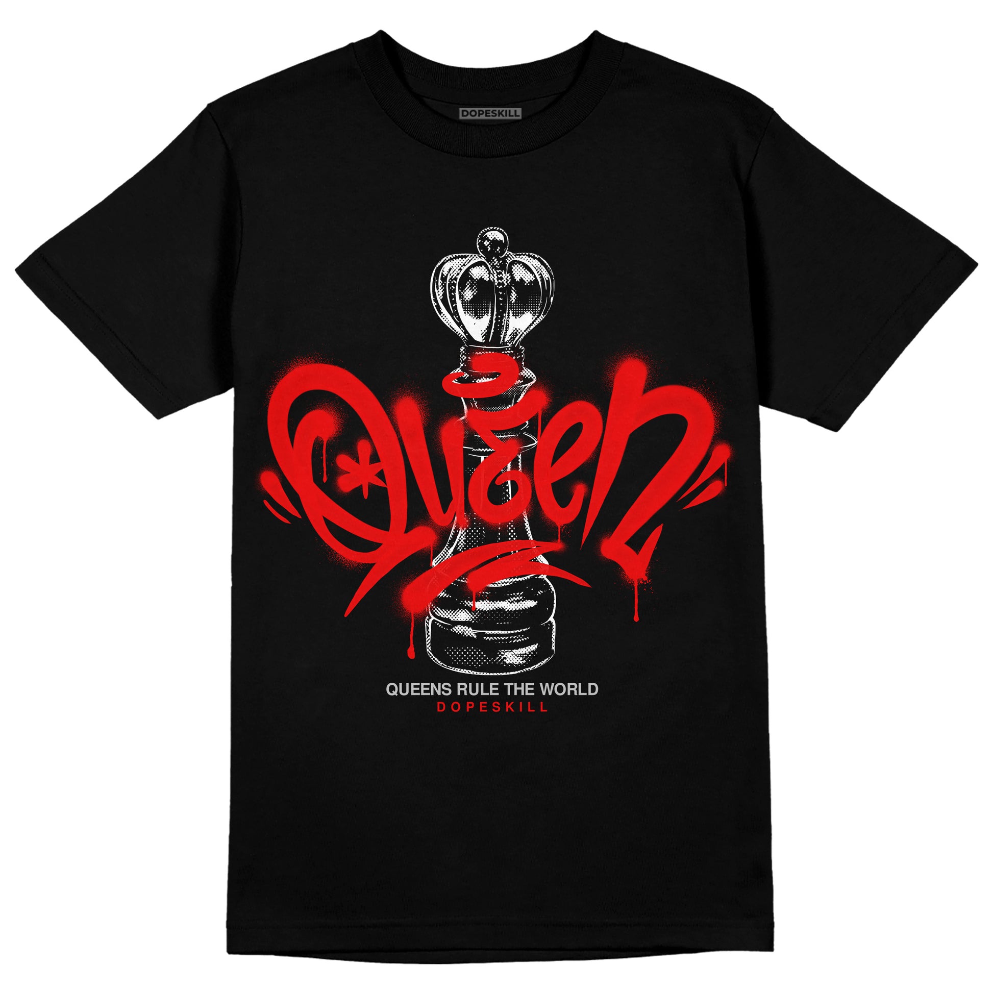 Jordan 12 “Cherry” DopeSkill T-Shirt Queen Chess Graphic Streetwear - Black