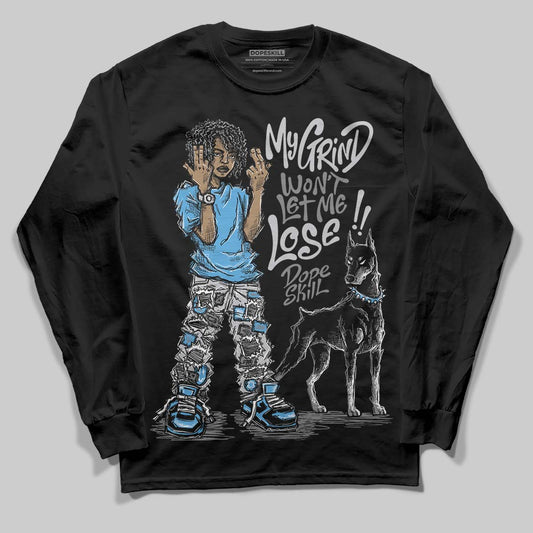 Grey Sneakers DopeSkill Long Sleeve T-Shirt My Grind Won't Let Me Lose Graphic Streetwear - Black