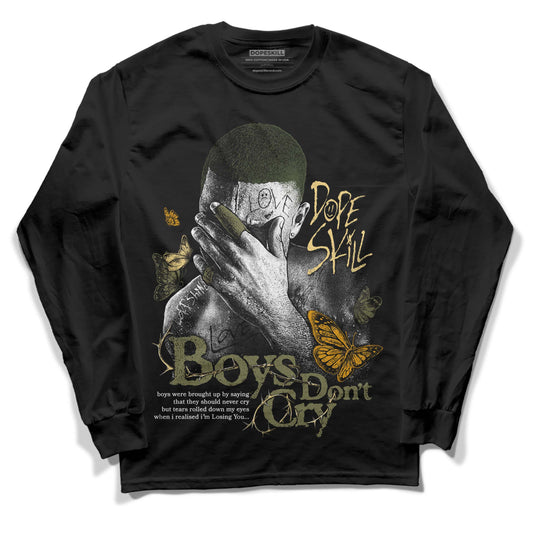 Jordan 4 Retro SE Craft Medium Olive DopeSkill Long Sleeve T-Shirt Boys Don't Cry Graphic Streetwear - Black